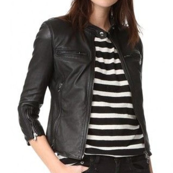 NWT R13 Cafe Racer leather jacket - Picture 8 of 9